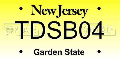 TDSB04 New Jersey License Plate