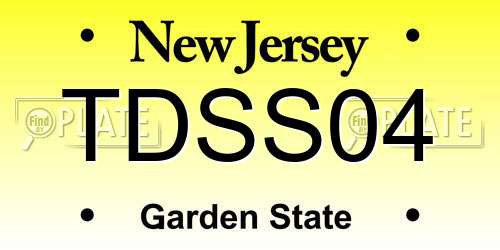 TDSS04 New Jersey License Plate