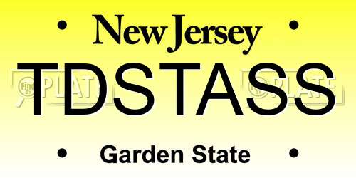TDSTASS New Jersey License Plate