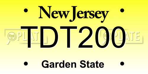 TDT200 New Jersey License Plate