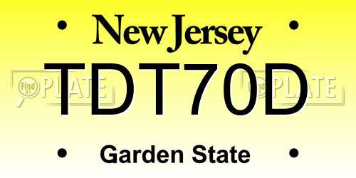 TDT70D New Jersey License Plate