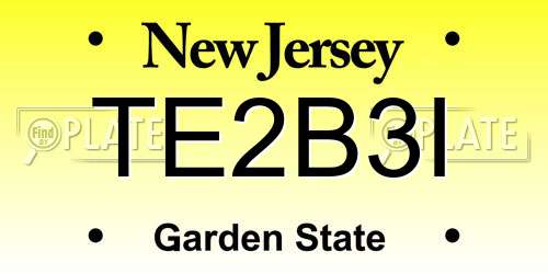 TE2B3I New Jersey License Plate