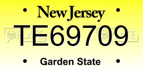 TE69709 New Jersey License Plate