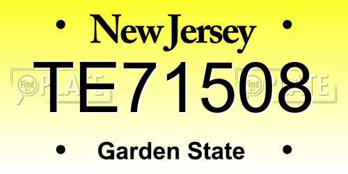 TE71508 New Jersey License Plate