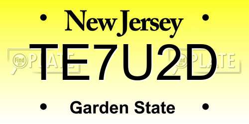 TE7U2D New Jersey License Plate
