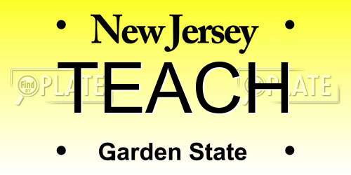 TEACH New Jersey License Plate