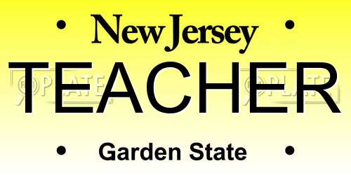TEACHER New Jersey License Plate