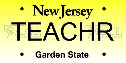 TEACHR New Jersey License Plate