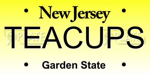 TEACUPS New Jersey License Plate