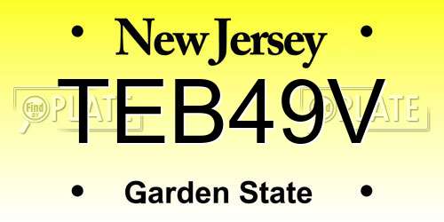 TEB49V New Jersey License Plate