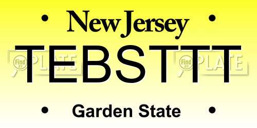 TEBSTTT New Jersey License Plate