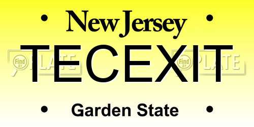TECEXIT New Jersey License Plate
