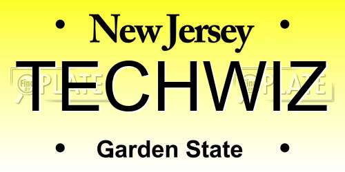 TECHWIZ New Jersey License Plate