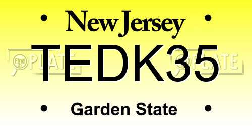 TEDK35 New Jersey License Plate