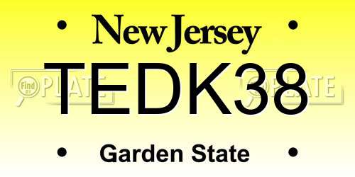 TEDK38 New Jersey License Plate