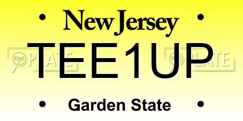 TEE1UP New Jersey License Plate
