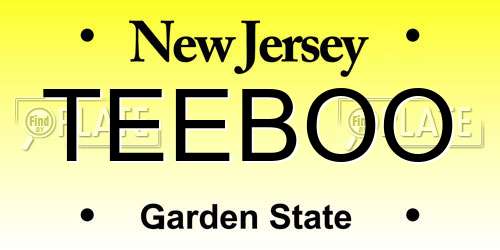 TEEBOO New Jersey License Plate