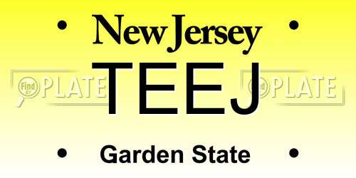 TEEJ New Jersey License Plate
