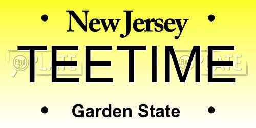 TEETIME New Jersey License Plate