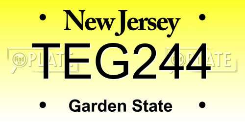 TEG244 New Jersey License Plate
