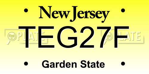 TEG27F New Jersey License Plate