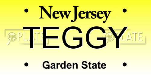 TEGGY New Jersey License Plate