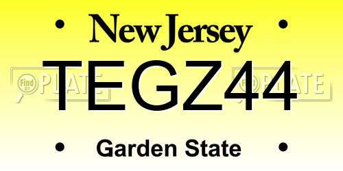 TEGZ44 New Jersey License Plate