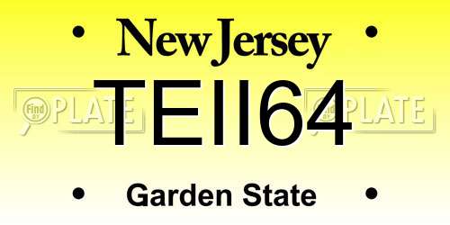 TEII64 New Jersey License Plate