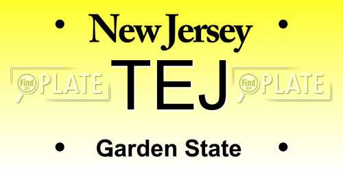 TEJ New Jersey License Plate