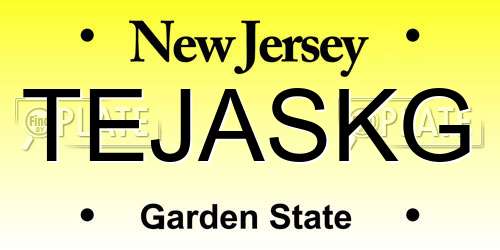 TEJASKG New Jersey License Plate