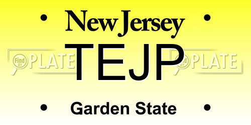 TEJP New Jersey License Plate
