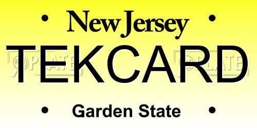 TEKCARD New Jersey License Plate