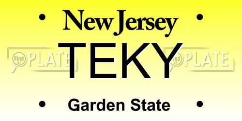 TEKY New Jersey License Plate