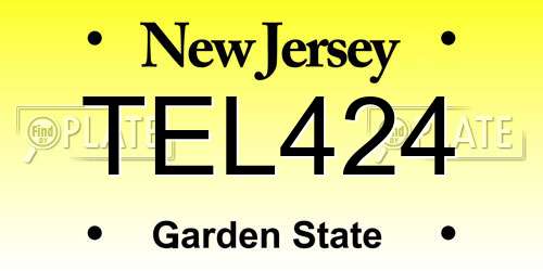 TEL424 New Jersey License Plate