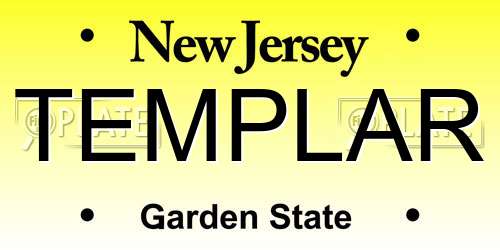 TEMPLAR New Jersey License Plate