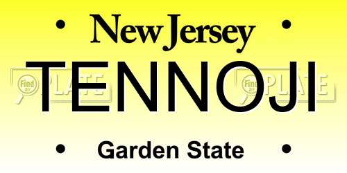 TENNOJI New Jersey License Plate