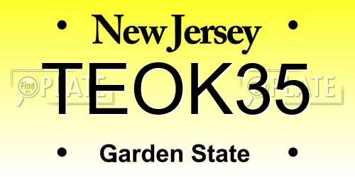 TEOK35 New Jersey License Plate