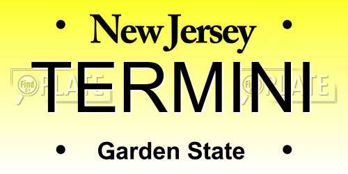 TERMINI New Jersey License Plate