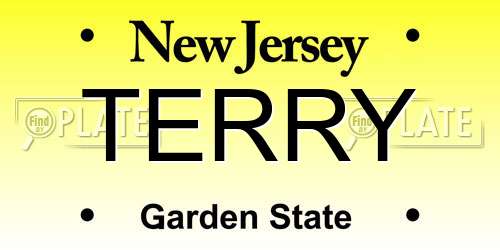 TERRY New Jersey License Plate