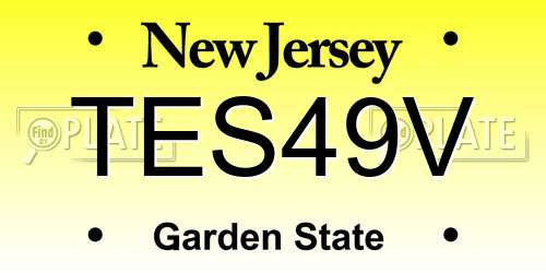 TES49V New Jersey License Plate
