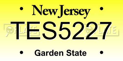 TES5227 New Jersey License Plate