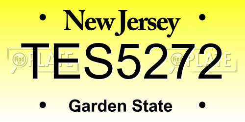 TES5272 New Jersey License Plate
