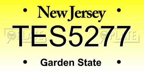 TES5277 New Jersey License Plate