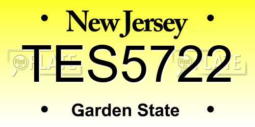 TES5722 New Jersey License Plate