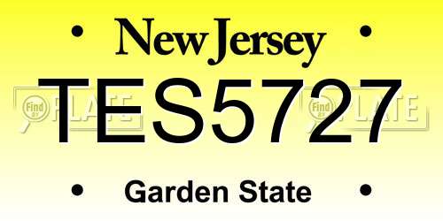 TES5727 New Jersey License Plate