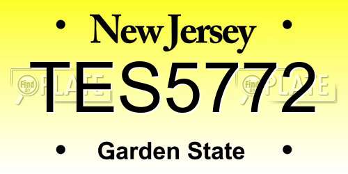 TES5772 New Jersey License Plate