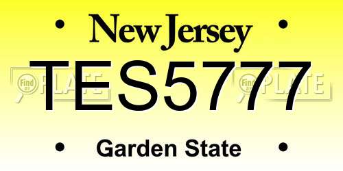 TES5777 New Jersey License Plate
