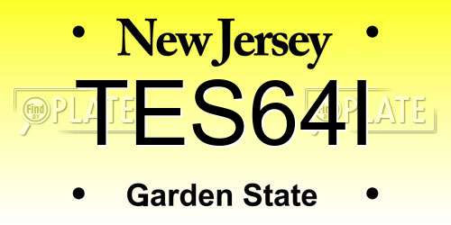 TES64I New Jersey License Plate