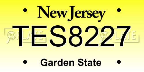TES8227 New Jersey License Plate