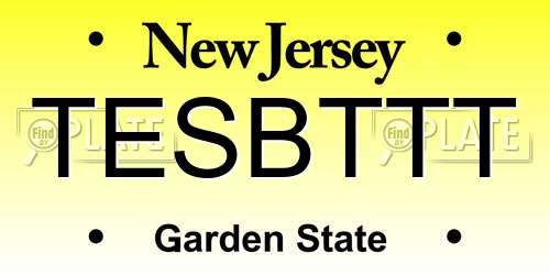 TESBTTT New Jersey License Plate